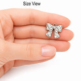 10pcs Silver Bow Charms, Ribbon Bow Pendant Charms, Cute Bowknot Metal Charms for Bracelet Necklace Earrings DIY Jewelry Making Findings