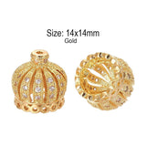 2 PIECES PACK' CZ MICRO PAVE Crown Cap, CUBIC ZIRCONIA PAVE BEADS, CZ SPACE BEADS'14x14 MM