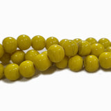 9mm handmade yellow opaque glass beads round,