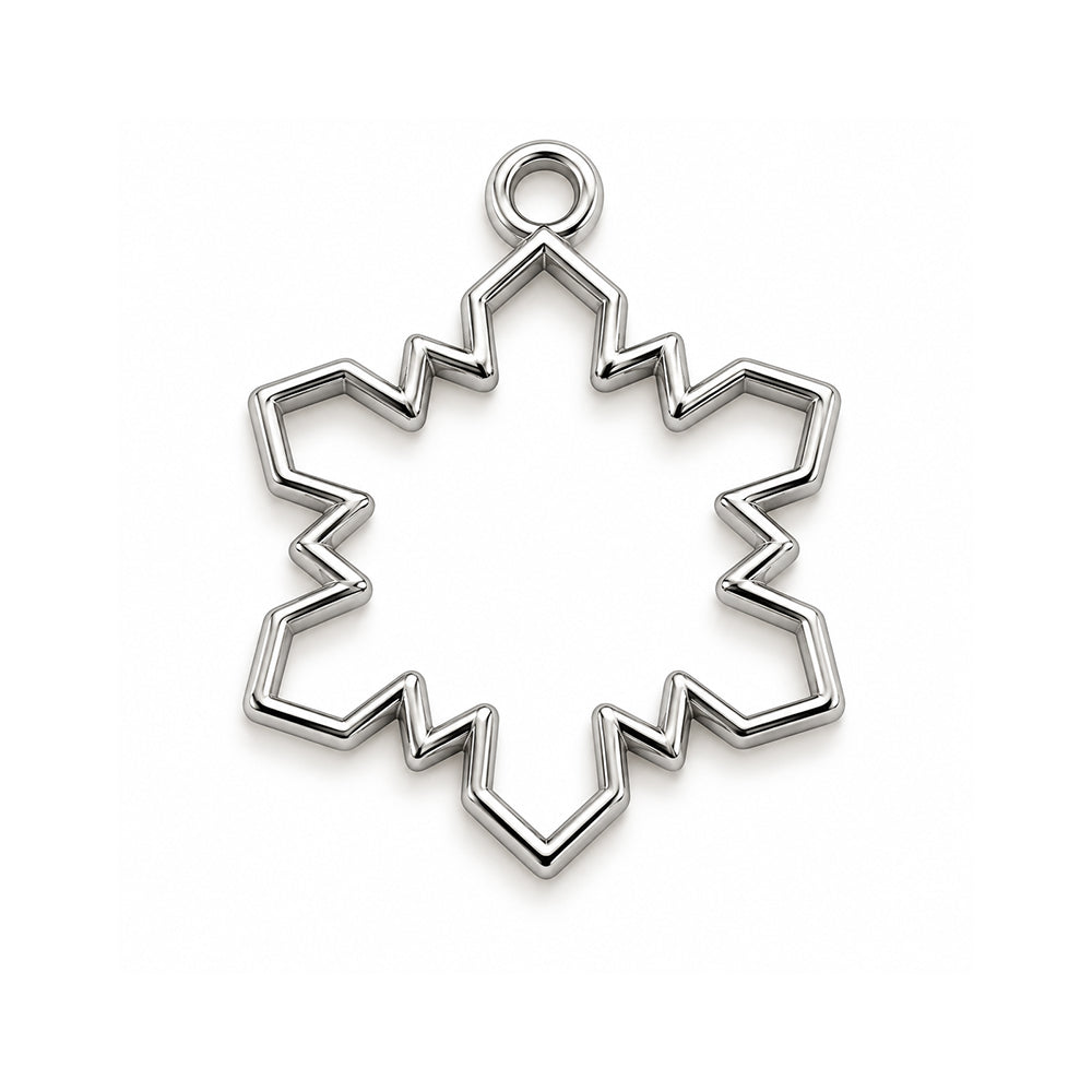 5pcs Stainless Steel Plated Zigzag Circle Bezel Charm Pendant for Resin Jewelry Making