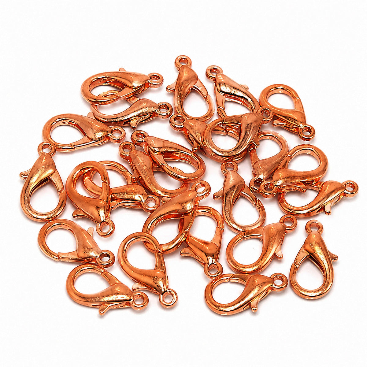 18mm Copper Plated Lobster Clasps – Zinc Alloy Jewelry Clasps for Necklace & Bracelet Making – Pack of 10 Pieces