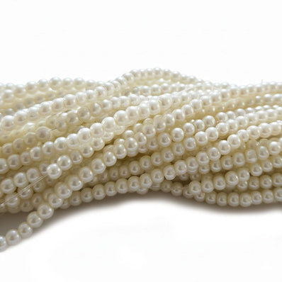 As much a Rs.8.00 Per Line Sale ! Factory overstock Glass Pearl beads Size 3mm, Minimum 10 Strings Line