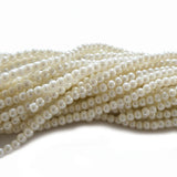As much a Rs.10.00 Per Line Sale ! Factory overstock Glass Pearl beads Size 3mm, Minimum 10 Strings Line