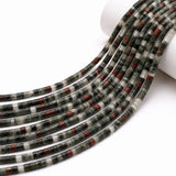 Fancy Bloodstone Heishi Disc Beads – Natural Semi Precious Gemstone Spacer Beads, 15 Inch Strand, Approx. 150–154 Beads for Jewelry Making Size approx 4.5mm