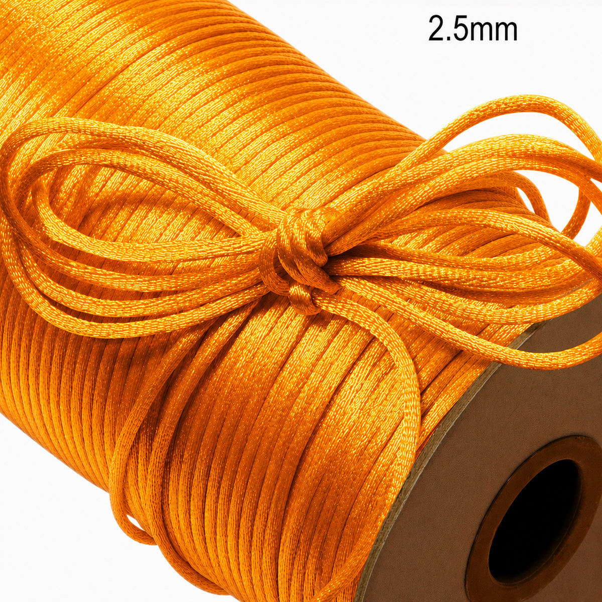 Kesharia Yellow Rat Tail Satin Cord 2.5mm – 10 Meter Pack | Silk Satin Malai Dori for Jewelry Making, Beading, Kumihimo & DIY Crafts