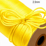 Bright Yellow Rat Tail Satin Cord 2.5mm – 10 Meter Pack | Silk Satin Malai Dori for Jewelry Making, Beading, Macrame & DIY Crafts