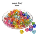 50 Grams Pkg, Mix Color AB Finish Acrylic Beads Round in 6mm