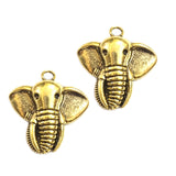 2 Pcs Pkg. Elephant Pendant charms for jewelry making