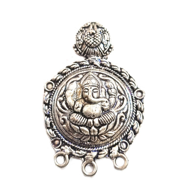 Ganesha Pendant Silver Oxidize in size about 50mm