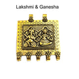 Lakshmi with Ganesha Pendant Gold Oxidized in size about 50mm