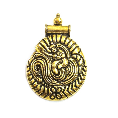 60x40mm, German Silver Temple Pendant, Sold Per Piece.