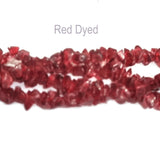 Chips uncut uneven shape Sold Per String of 16 inches, in size about 6~8mm, Red Dyed