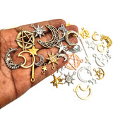 40/Pcs Pkg. Random Mix Star and Moon Charms for jewelry making