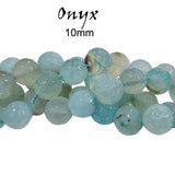 Natural Onyx Faceted Round Beads Strands, Colorful, 10mm, Hole: 1mm, about 37~38pcs/strand