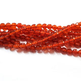 4mm Round Jade Agate Stone carnelian color, sold per line of 90 beads