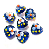 10 Pcs Flower heart handmade glass beads for jewelry making