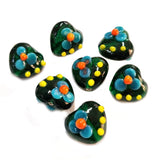 10 Pcs Flower heart handmade glass beads for jewelry making