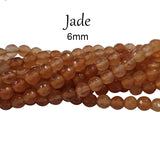 Brown, 6mm Natural Faceted Round Jade Agate Beads Semi Precious Gemstone Beads for Jewelry Making Strand 15 Inch (60-63pcs)