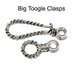 5 Pcs Pkg. Big Size Toggle U Clasps for jewelry making Silver oxidized tone