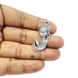 2 Pcs Pkg. Big size Catholic Miraculous Medal Mother Mary Pendant Silver Oxidized in size about