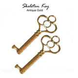 5 Pcs Key Charms for jewelry making Pendants, antique Gold finish in Size about