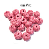 20 PCS PACK, ROUND WOVEN COTTON THREAD BEADS SIZE: 10MM~11MM FINE QUALITY BEADS