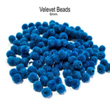 200 Pcs Pkg. Velvet Beads for Jewellery and crafts Making Blue color in size 6mm round