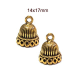 5 Pairs Pkg. Oxidized Gold Plated Handmade Jhumka Jhumki Earrings Jewelry for women