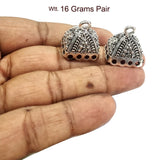 2 Pairs (4 pcs) Oxidized Silver Plated Handmade Jhumka Jhumki Earrings Jewelry for women
