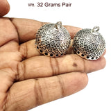 Large Size Oxidized Silver Plated Handmade Jhumka Jhumki Earrings base Jewelry Findings Per Pair Pkg.