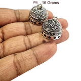 2 Pairs (4 Pcs pkg.) Oxidized Silver Plated Handmade Jhumka Jhumki Earrings base Jewelry Findings