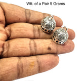 3 Pairs (6 pcs) Pkg. Oxidized Silver Plated Handmade Jhumka Jhumki Earrings base Jewelry Findings