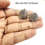 3 Pairs (6 pcs Pkg.) Oxidized Silver Plated Handmade Jhumka Jhumki Earrings base Jewelry Findings