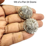 Large Size Maa Durga, Oxidized Silver Plated Handmade Jhumka Jhumki Earrings base Jewelry Findings, Sold Per Pair (2 Pcs)
