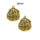 Large Size Oxidized Gold Plated Handmade Jhumka Jhumki Earrings base Jewelry Findings, Sold Per Pair (2 pcs pkg.)