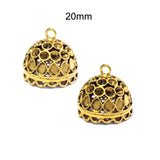 2 Pairs (4 pcs) Oxidized Gold Plated Handmade Jhumka Jhumki Earrings base Jewelry Findings