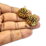 2 Pairs (4 pcs) Oxidized Gold Plated Handmade Jhumka Jhumki Earrings base Jewelry Findings