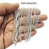 50 PIECES PACK OF ASSORTED SILVER CHAIN' CUTTING SIZE OF 3-5 INCHES' ASSORTMENT OF MULTIPLE DESIGNS AND SIZES