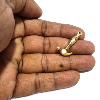 10 PIECES PACK' HAMMER Gold OXIDIZED CHARMS' 30X15 MM