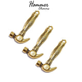 10 PIECES PACK' HAMMER Gold OXIDIZED CHARMS' 30X15 MM