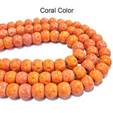 10x12mm Coral Color Handmade Glass Trade Beads,  44-46 Beads in one Strand, Hole size about 3 to 4mm