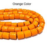 11x12mm Orange Tube beads sold per line of 16 inches, approx 40 beads