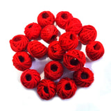 20 PCS PACK, ROUND WOVEN COTTON THREAD BEADS SIZE: 10MM~11MM FINE QUALITY BEADS