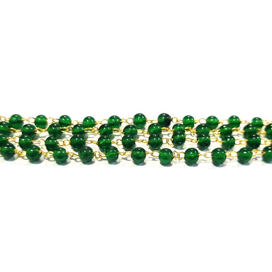 2 Meters Pkg. Beaded Chain in Green Color