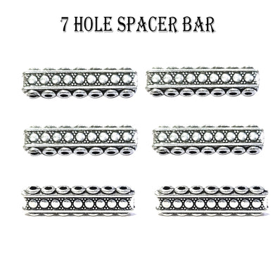 10 Pcs lot, Spacer bar jewelry making findings silver oxidized tone