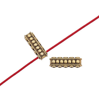 10 Pcs Lot, 5 Hole spacer bar beads gold antique