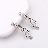 10 Pcs Electrocardiogram Love ECG Heartbeat Silver Charms for Jewelry Making