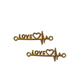 10 Pcs Electrocardiogram Love ECG Heartbeat Antique Gold Charms for Jewelry Making