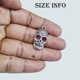 10 Pcs Pkg. Skull Charms Silver oxidized in size about 17x28mm