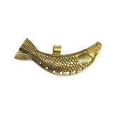 2 Pcs Pkg. Gold Big Fish, German Silver Zinc Alloy Oxidized big size pendant for Jewellery Making in size about 18x75mm